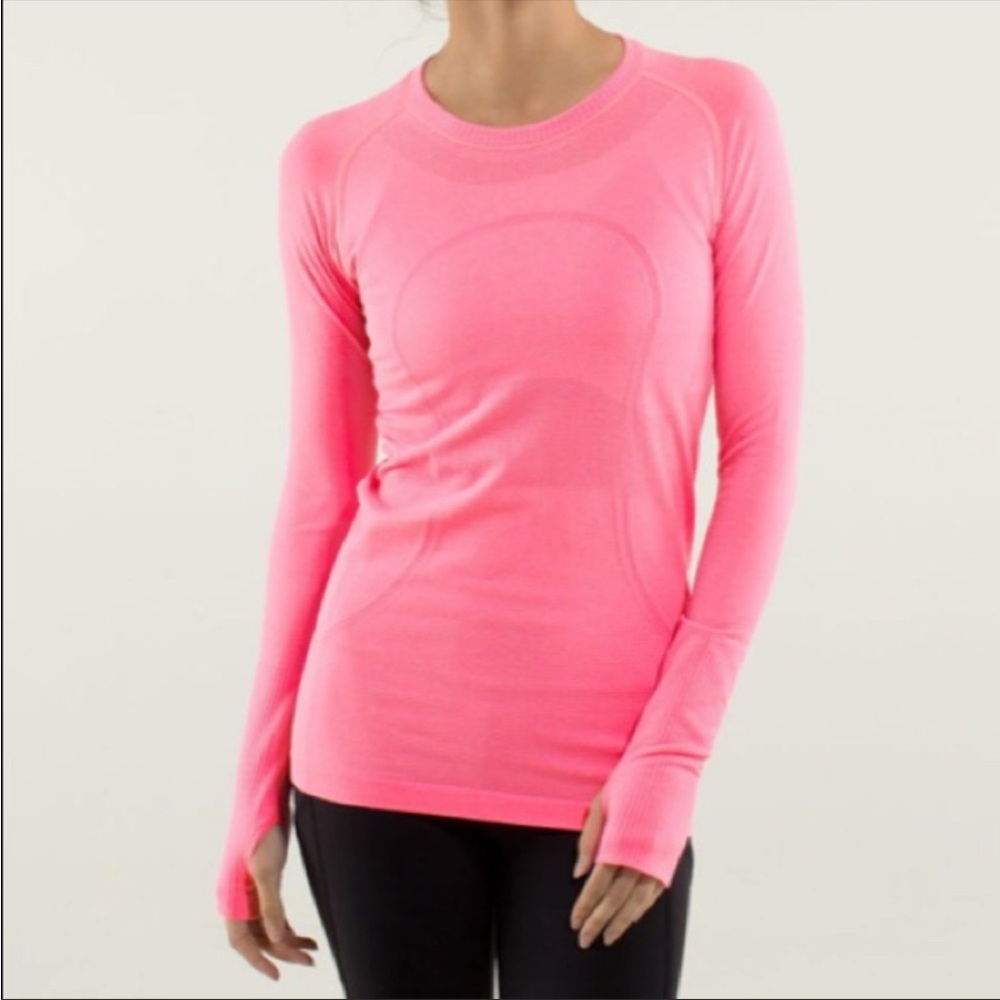 Lululemon Swiftly Tech Long Sleeve Neon Pink sz 4